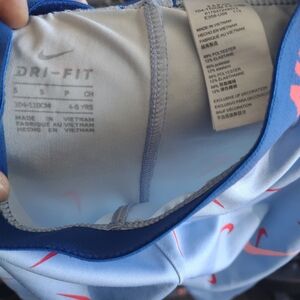 Nike Dri-FIT Light Blue and Pink Tights GIRLS SMALL 4-5YRS OLD